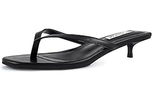 STUNAHOME Womens Kitten Heel Thong Sandals with Memory Foam Cute Flip Flop Heels for Women 1.4 Inches