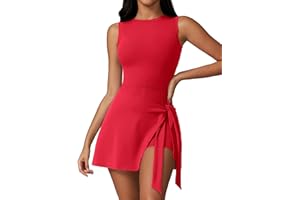 ATTRACO Tennis Dress Golf Outfits for Women Sleeveless Side Slit Active Dress Workout Romper Dresses