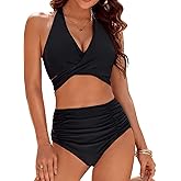 BOHJPIS Women High Waisted Bikini Sets Tummy Control Swimsuits Two Piece with Adjustable Bathing Suit