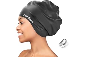 EverSport Large Swim Cap for Braids and Dreadlocks, Waterproof Silicone Swimming Cap for Women Men Keep Hair Dry