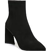 Bar III Womens Asya Faux Suede Side zip Ankle Boots Black 7 Medium (B,M)