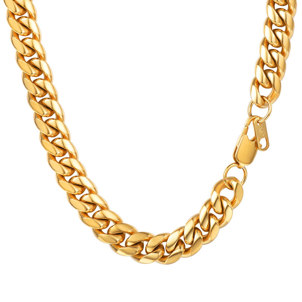 PROSTEEL Gold Plated Chain Men Curb Link Chain 10mm Gold Chains 51CM โ image 1