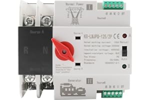 CDZHLTG 2P 100A Dual Power Automatic Transfer Switch 220V Generator Changeover Switch Tools Dual Power Transfer Switch Din Rail Mounting Type 50HZ/60HZ