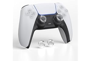 IINE Thumb Grip Caps Compatible with PS5/XBOX/Switch Pro Controller, 2pcs Transparent Thumbstick Grip Cover, Non-Slip Silicone Joystick Cap Analog Stick Covers