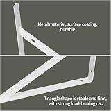 HAOCHEN 8 Heavy Duty Shelf Brackets 300x190mm White Triangle 90 Degree view 4