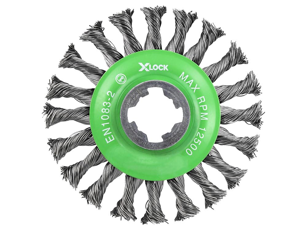 Faithfull X-LOCK Conical Wire Brush 115 x 12mm Stainless Steel