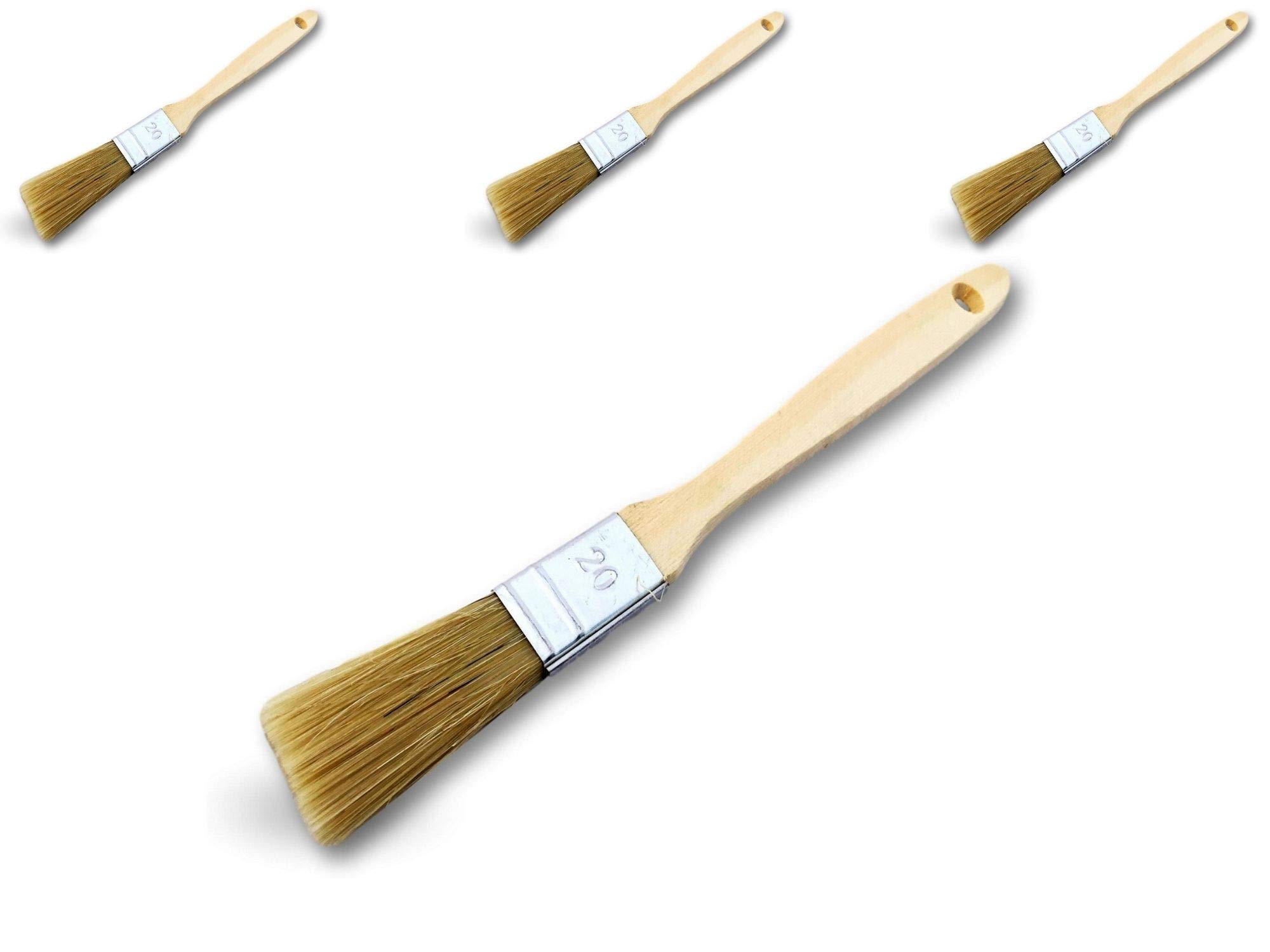 KIBROS 320_20ccx3 | Set of 3 | Cod Tail Brush | White Silk | Width 20 mm | Disposable Unit | Multi Support | Acrylic Paint Varnish Enamel Glue Stain Resin Primer