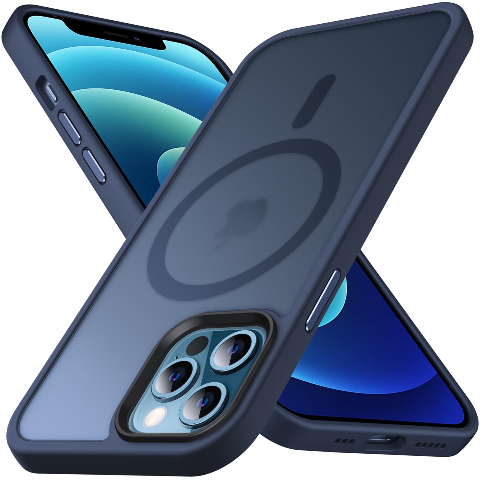 Anqrp Designed for iPhone 12/ iPhone 12 Pro Magnetic Case, [Support Magsafe] [Military Grade Protection] Super Soft Silicone Slim Phone Case Cover Compatible with iPhone 12 / iPhone 12 Pro 6.1", Blue