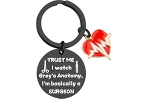 BLEOUK Trust Me I Watch Grey's I'm Basically A Surgeon Grey's TV Show Inspired Keychain Gift