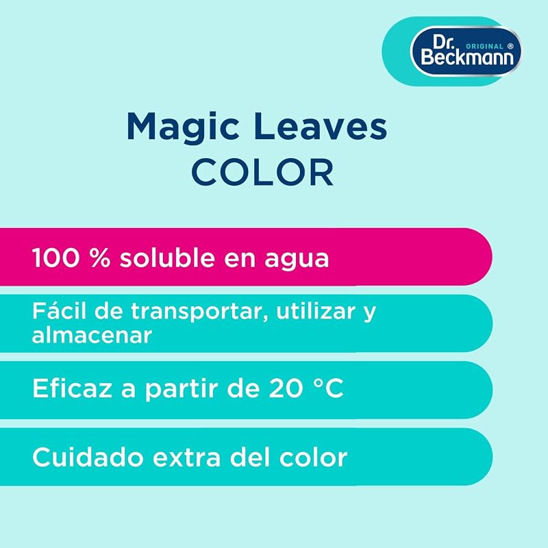 MAGIC LEAVES Detergente para máquina de lavar em folhas coloridas | 20 folhas