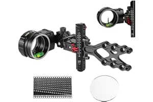 Compound Bow Sight Carbon Fiber Bar Micro Adjustable Single Pin Bow Sight T Shape Target Sight for LH/RH