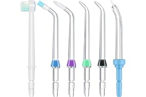 HWXTOXY Replacement Tips for Waterpik Water Flosser Classic Jet Tips Waterpik Replacement Heads Periodontal Tips and Other Oral Irrigators (Aquaflosser 6 Tips)