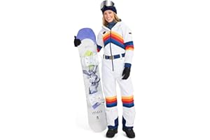 Tipsy Elves Snow Suits for Women - Retro Cute Women’s Insulated Ski Suit - Warm Waterproof Winter One Piece Outfit