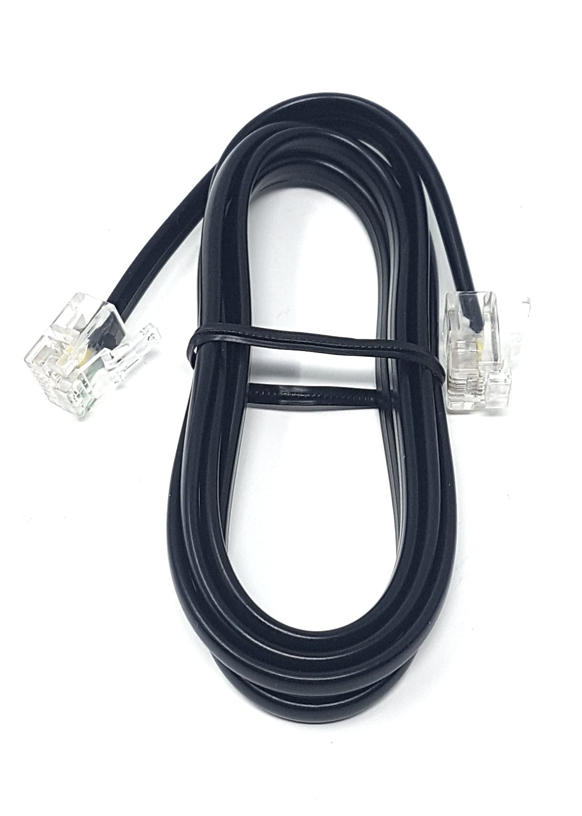 Maincore 1m Long Black FLAT ADSL High Speed Broadband Modem Cable RJ11 to RJ11 (Available in 1m, 2m, 3m, 5m, 10m, 15m, 20m, 30m) (1m)