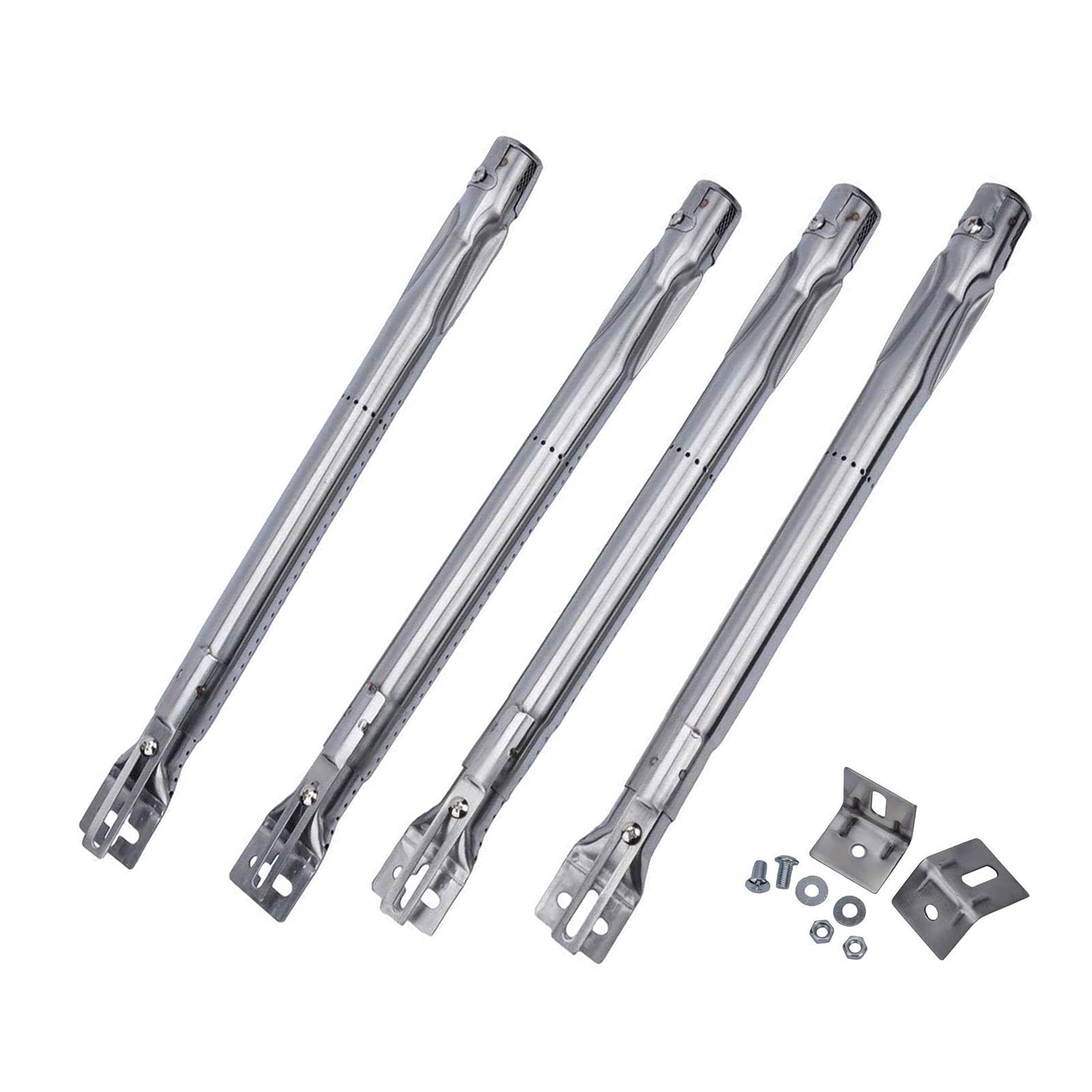 WELL GRILL Adjustable 35.5 to 48.3cm Grill Burner, Stainless Steel Burner Tube BBQ Replacement Part for Weber, CosmoGrill, CharBroil, Brinkmann, Uniflame and Others, Universal, 4-Pack