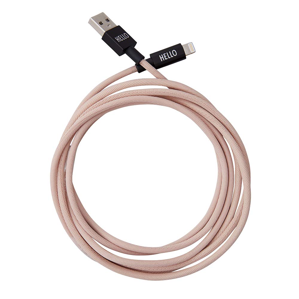 Design Letters MyCable, compatible for iPhone, 3 M. (Nude) – CE Certified, RoHS and REACH Certified, Cable with USB 2.0, Nylon braided, your personal cable — image 1