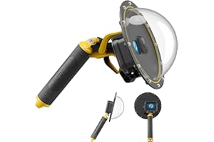 TELESIN Dome Port for GoPro Hero 12 Hero 11 Hero 10 Hero 9 Black, Waterproof Housing Case Underwater Diving Snorkeling Protector w Floating Handle Grip Hand Strap for Go Pro 12 11 10 9 Accessories