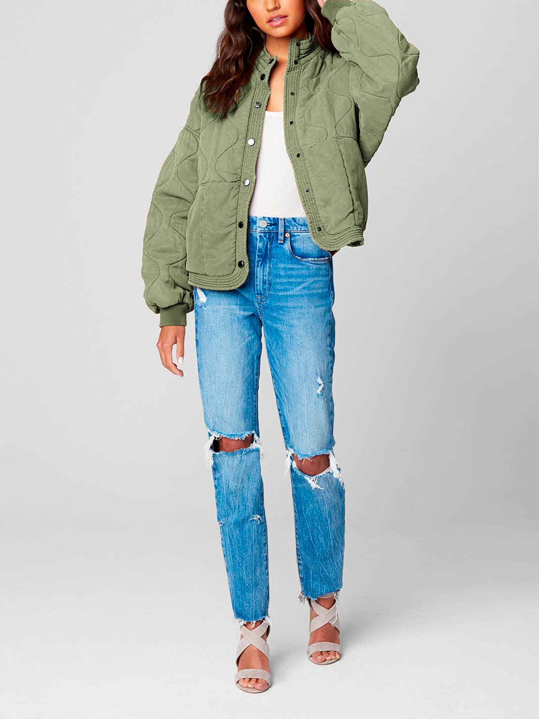 Tencel Drop Shoulder Quilted Jacket