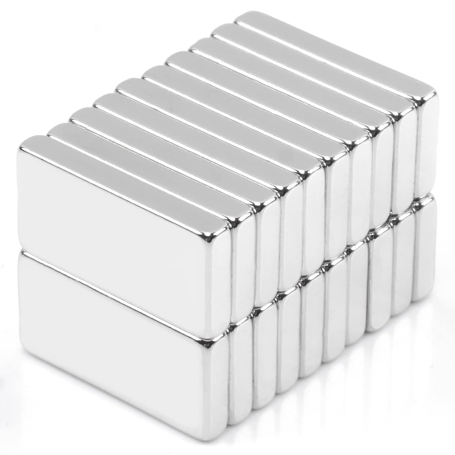 Photo 1 of 20Pcs Rare Earth Magnets Bars Heavy Duty, Rectangular Metal Small Neodymium Magnets, for Refrigerator Crafts Industrial Tool Storage (20x10x3mm)