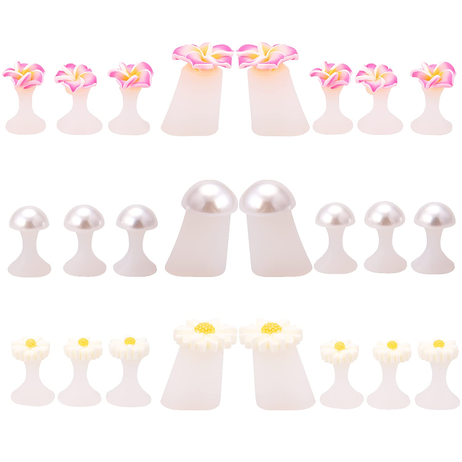 Matory 24 Pieces Daisy Silicone Toe Separators Pearl Gel Foot Toe Spacers Flower Pedicures Nail Art Tools for Nail Art Manicure Pedicure Gel Polish