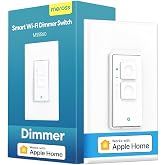 meross Smart Dimmer Switch Single Pole, Neutral Wire Required, APP Control | Supports HomeKit, Alexa, Google &amp; SmartThings, 2.4GHz Wi-Fi Light Switch for Dimmable LED, Voice Control Schedule, 1 Pack