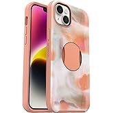 OtterBox iPhone 14 Plus (Only) OtterGrip Symmetry Series Case - Peaches (Orange), Built-in Grip, Sleek case, Snaps to MagSafe, Raised Edges Protect Camera & Screen