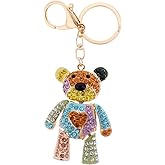 CALLARON Bear Keychain Aesthetic Cartoon Pendant Small Lightweight Purse Charm for Women 5.19 Inch Stylish Decorative Key Ring