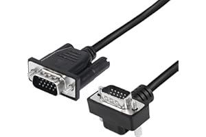 RIIEYOCA 90 Degree VGA Cable, Down Angle VGA Male to VGA Male Cable 1080P Full HD Computer Monitor Cable 0.5M (Down)