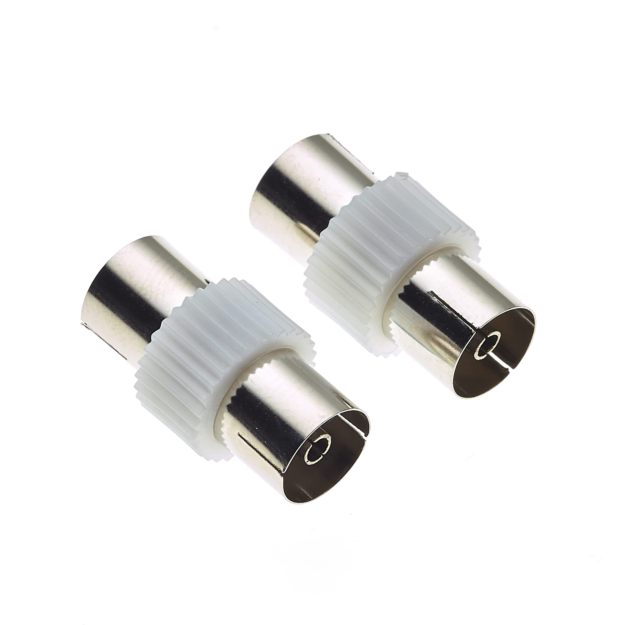 Keple TV Coax Socket To TV Coax Socket Coupler And Adapter, 75 Ohm Impedance For Excellent Transmission, Excellent Connector And Coaxial Cable Extender - Pack Of 2