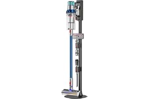 PEGZONE Vacuum Cleaner Stand, Compatible with Dyson Gen5 V15 V12 V11 V10 V8 V7 V6, Vacuum Holder with 2 Removable Accessory Clips, Cordless Vacuum Attachment Organizer with Built-in Cable Slot, Black