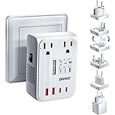 DOACE 220V to 110V Converter for European Travel - 350W Cordless Voltage Converter US to Europe, Power Converter Adapter Combo with PD Chargers for Hair Straightener Shaver Toothbrush Laptop Phone