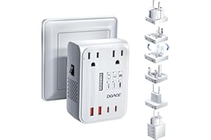 DOACE 220V to 110V Converter for European Travel - 350W Cordless Voltage Converter US to Europe, Power Converter Adapter Combo with PD Chargers for Hair Straightener Shaver Toothbrush Laptop Phone