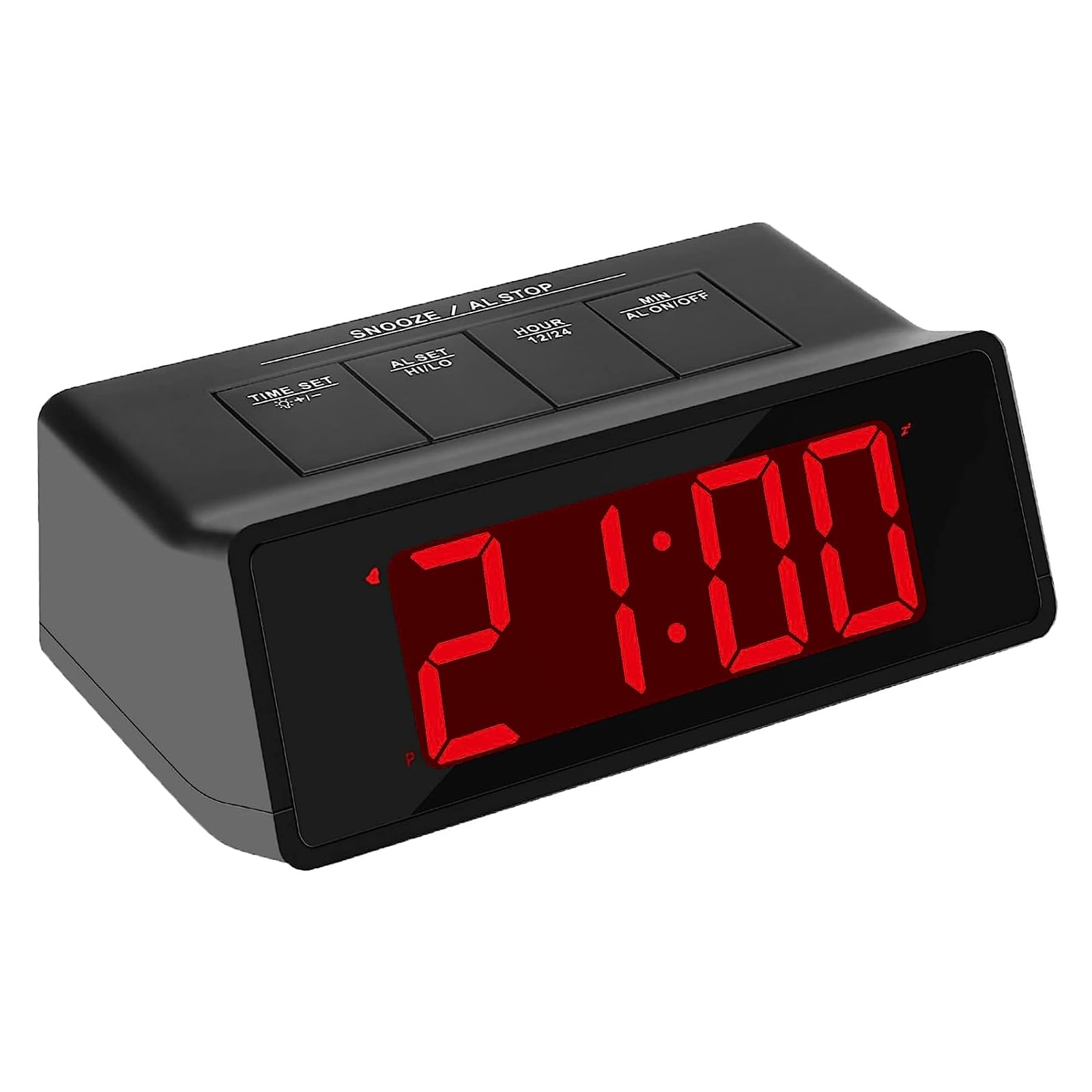 KWANWA Digital Alarm Clock Battery Powered Adjustable Brightness, Loud Alarm, Snooze Function, Red LED Display, Battery Alarm Clock for Desk Table Bedside Bedroom Nightstand Cordless LED Clock