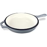 ChefVentions 10" Round Cast Iron Skillet Heavy Duty Enameled Interior and Exterior - Multi Use Pan - Stovetop, Gas, Electric 