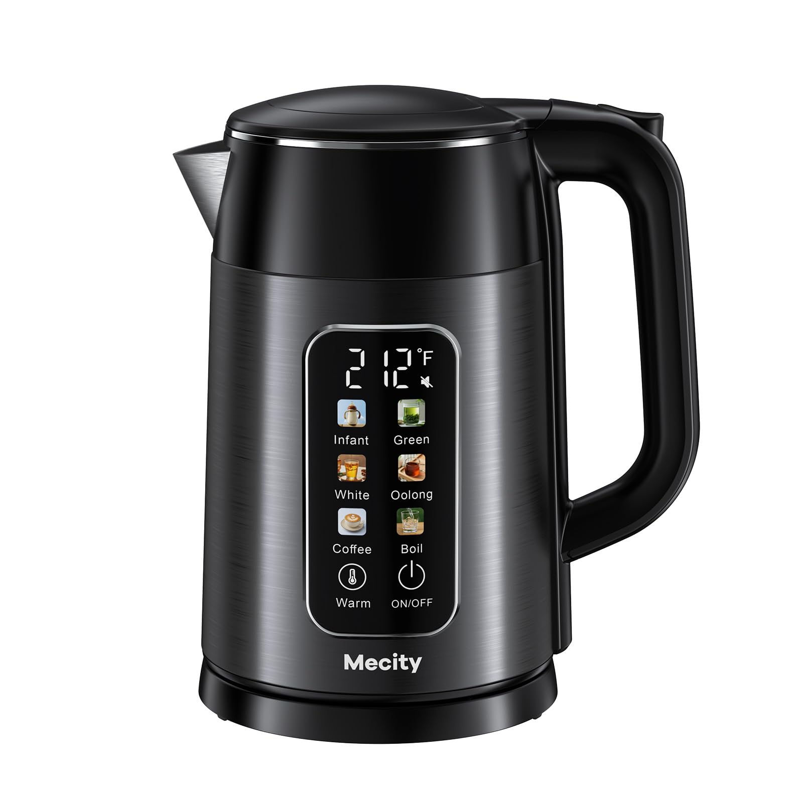 Photo 1 of Mecity Electric Kettle Touch Screen Temperature Control Water Boiler, No Plastic Contact with Water. 6 Preset Temperature Programs, 2 Hours Keep Warm, 1.7 Liter Dark Grey