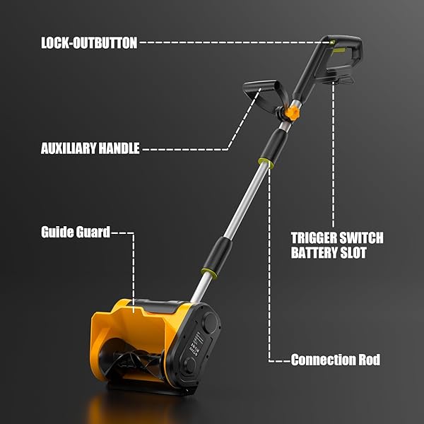 CORDLESS SNOW SHOVEL COMPATIBLE WITH DEWALT 20V BATTERY, 12″ ELECTRIC SNOW BLOWER WITH 20FT MAX THROW & ADJUSTABLE HANDLE & SAFETY SWITCH, SNOW THROWER FOR DRIVEWAY, DECK, PATIO, STEPS (NO BATTERY)