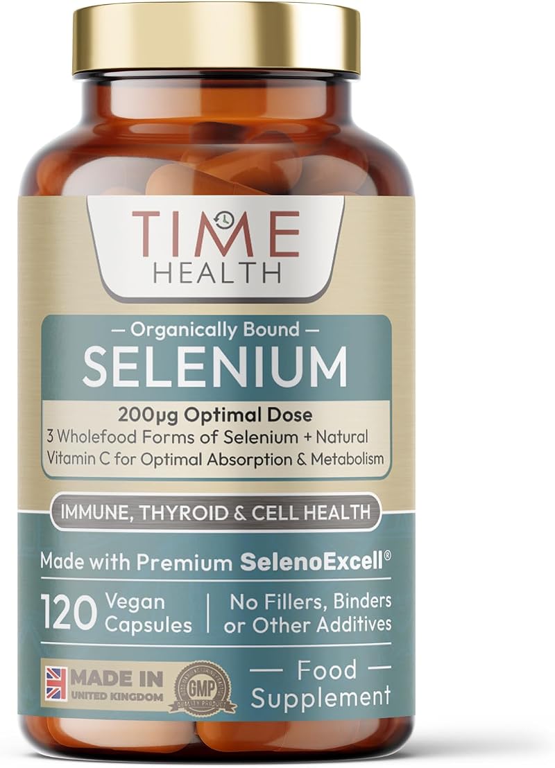 Time Health Selenium 200mcg Organic Food-Form Tri-Selenium Complex UK Made