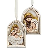 Religious Christmas Ornament - Assorted Holy Family Christmas Tree Ornaments, Pack of 2, 2 3/4 Inches
