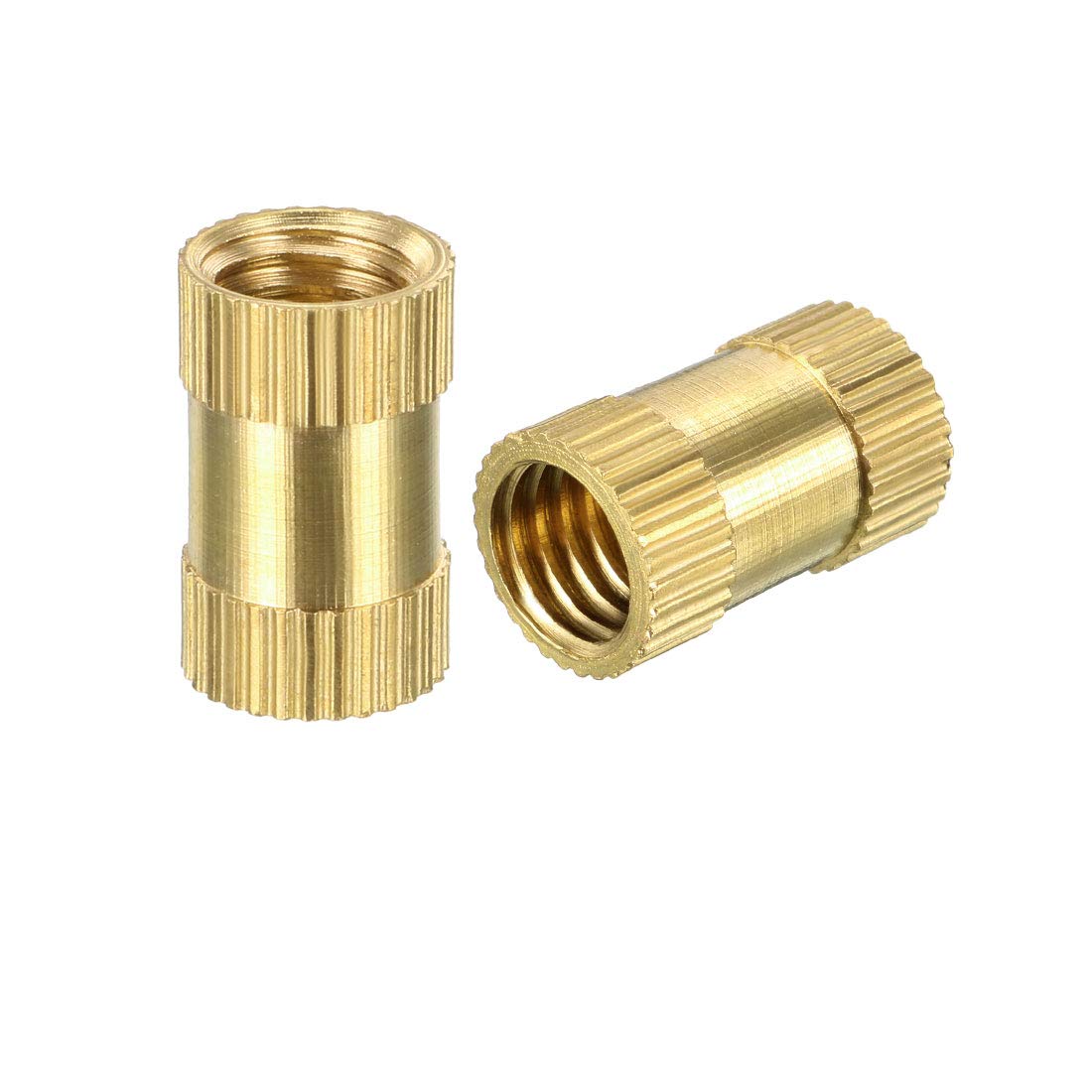 sourcing map Knurled Insert Nuts - 20Pcs M6 x 16mm Length x 10mm OD Female Thread Brass Threaded Insert Embedment Nut for 3D Printer