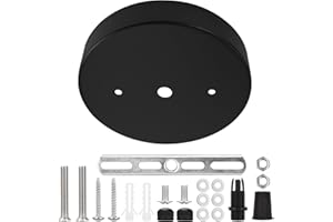 S SANGLE SOPFFY Sangle Sopffy Pendant Light Canopy Kit, 5.8 Inches Ceiling Lighting Canopy Kit with All Mounting Hardware Modern Chandelier Ceiling Plate Cover for Pendant Lighting Fixtures, Black (Black)
