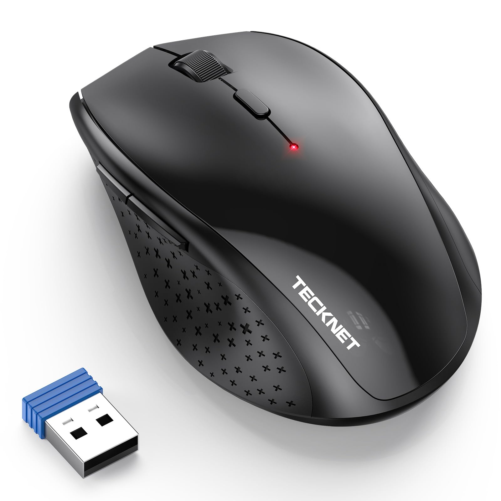 Photo 1 of TECKNET Wireless Mouse, 2.4G USB Computer Mouse with 6-Level Adjustable 4800 DPI, Silent Quiet Click?30 Months Battery, Ergonomic Grips, 6 Buttons Portable for PC, Chromebook, Mac - Black