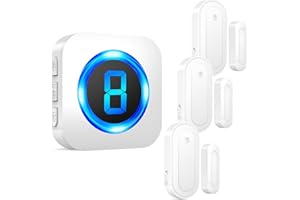 SURFOU Doorbell Chime with 3 Sensors 1 Receiver,Door Chimes When Door Opens,Door Sensor Chime,Alarms for Business/Home,Digital Doorbell Chime,55 Chimes 5 Volumes,1000FT/300M,IP55 Waterproof