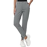 MIVEI Women's Stretch Golf Joggers Pants - Tapered Athletic Casual Work Dress Travel Sweatpants with Zipper Pockets UP50