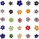 Airssory 250 Pcs Handmade Millefiori Glass Beads Flower for DIY Jewelry Necklace Bracelet Earrings Craft Making Supplies - 4x2.6mm