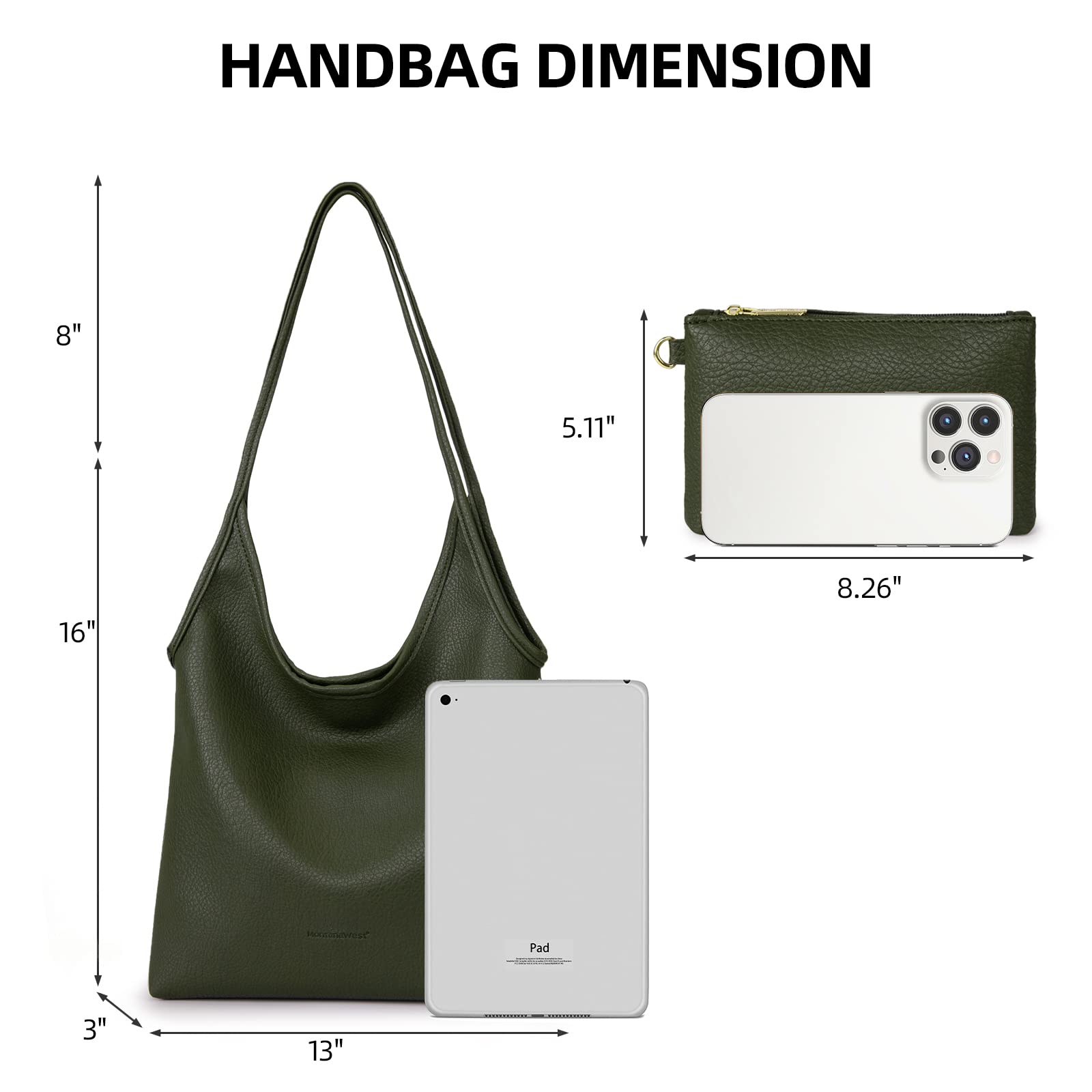 Montana West Slouchy Hobo Bags for Women Soft Designer Shoulder Purses Ladies Top Handle Handbag