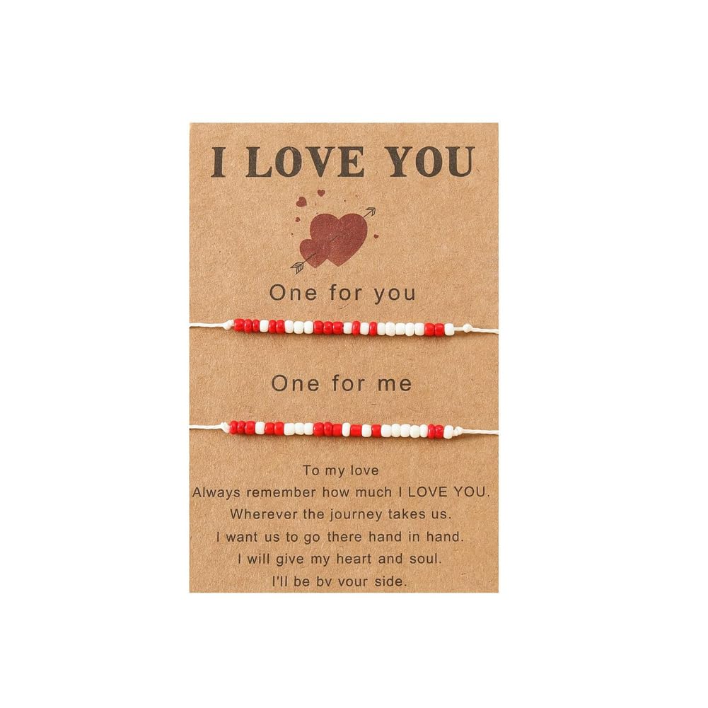 ZYAWP 3Pcs Couples Bracelets Zodiac Beads Morse Code Bracelets for Women I love You Cute Handmade Friendship Jewelry for Boyfriend Girlfriend Gifts Valentine's Day (Cancer)