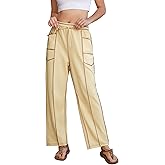 EDOTON Women Barrel Sweatpants High Waisted Baggy Wide Leg Lounge Pants with Drawstring and Pockets