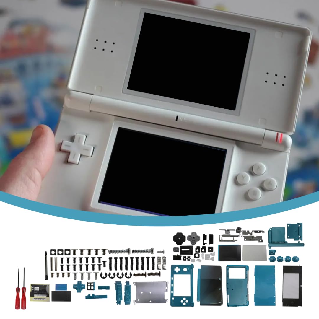 ATIODYUUK Housing Shell for Nintendo 3DS System Replacement Screen Tools Console Aqua Blue