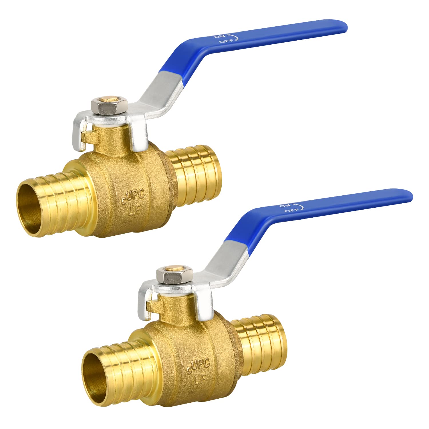 Photo 1 of 1" PEX Ball Valves, 2 Pack PEX Brass Full Port Shut Off Ball Valve, Shut-off Ball Valve, Full Port Water Stop Shut Off, Water Shut Off Valve