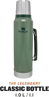 Stanley Classic 1L Vacuum Flask Hammered Green Keeps Hot Cold 24h view 3
